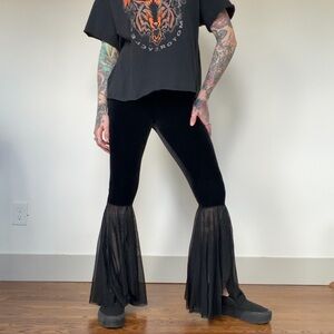 BlackMilk Flared Velour Leggings